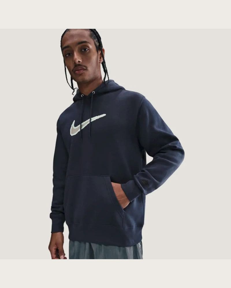 Pánska mikina s kapucňou NIKE M NK CLUB BB HDY NEO VARSITY OBSIDIAN OBSIDIAN BLACK – fotka 2