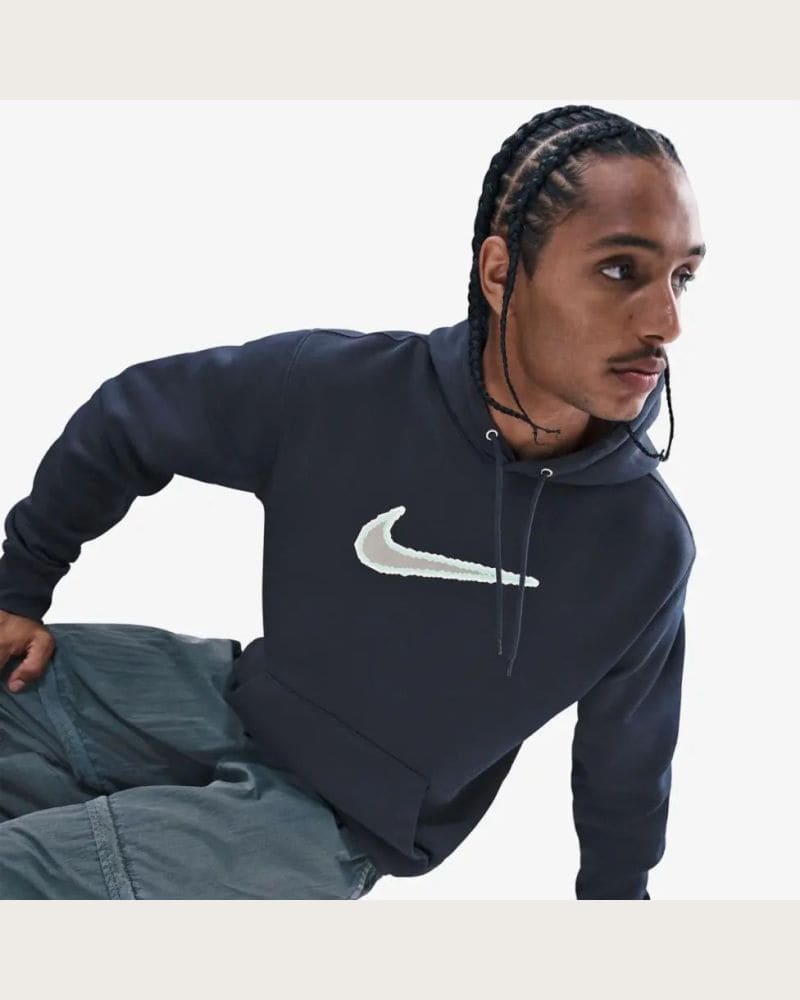 Pánska mikina s kapucňou NIKE M NK CLUB BB HDY NEO VARSITY OBSIDIAN OBSIDIAN BLACK – fotka 5