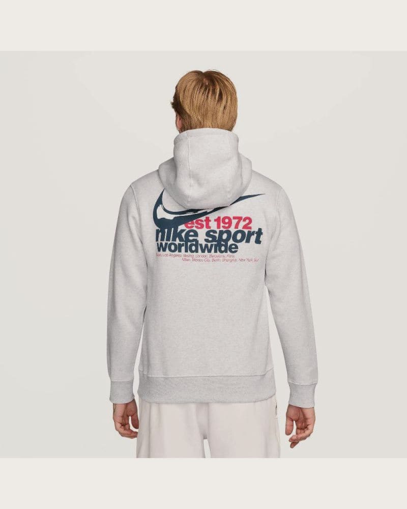 Pánska mikina s kapucňou NIKE U NSW HDY CLUB PO BB OC 2 BIRCH HEATHER – fotka 2