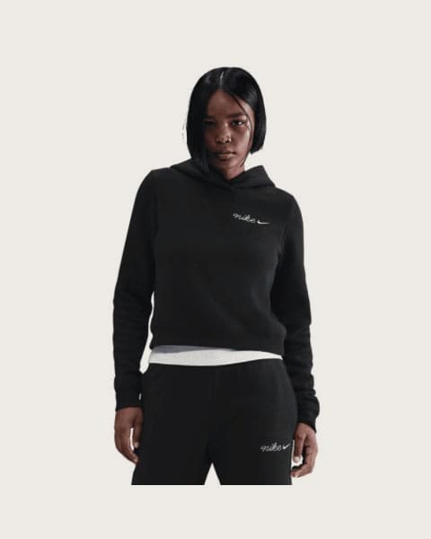 Dámska mikina s kapucňou NIKE W NSW PHNX FLC SHRUNKEN HOODIE BLACK