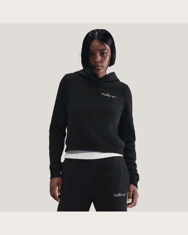 Dámska mikina s kapucňou NIKE W NSW PHNX FLC SHRUNKEN HOODIE BLACK – fotka 2