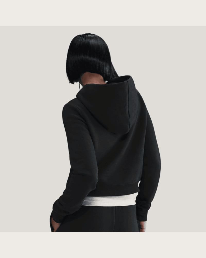 Dámska mikina s kapucňou NIKE W NSW PHNX FLC SHRUNKEN HOODIE BLACK – fotka 3
