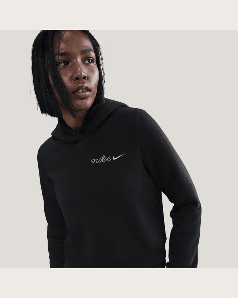 Dámska mikina s kapucňou NIKE W NSW PHNX FLC SHRUNKEN HOODIE BLACK – fotka 4