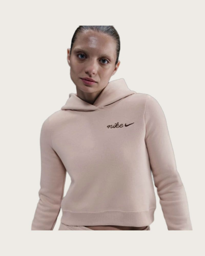 Dámska mikina s kapucňou NIKE W NSW PHNX FLC SHRUNKEN HOODIE SILT RED