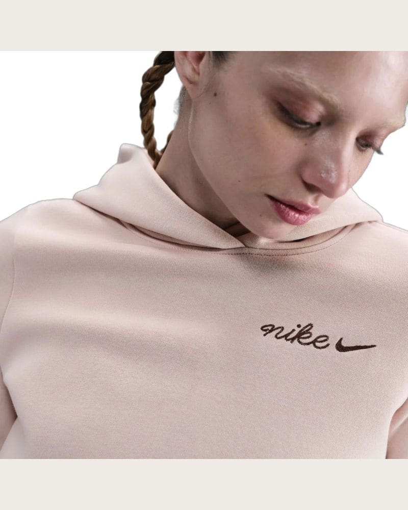 Dámska mikina s kapucňou NIKE W NSW PHNX FLC SHRUNKEN HOODIE SILT RED – fotka 2