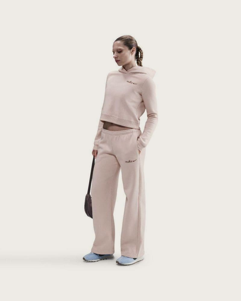 Dámske tepláky NIKE W NSW PHNX FLC STRGHT LEG PNT SILT RED – fotka 2