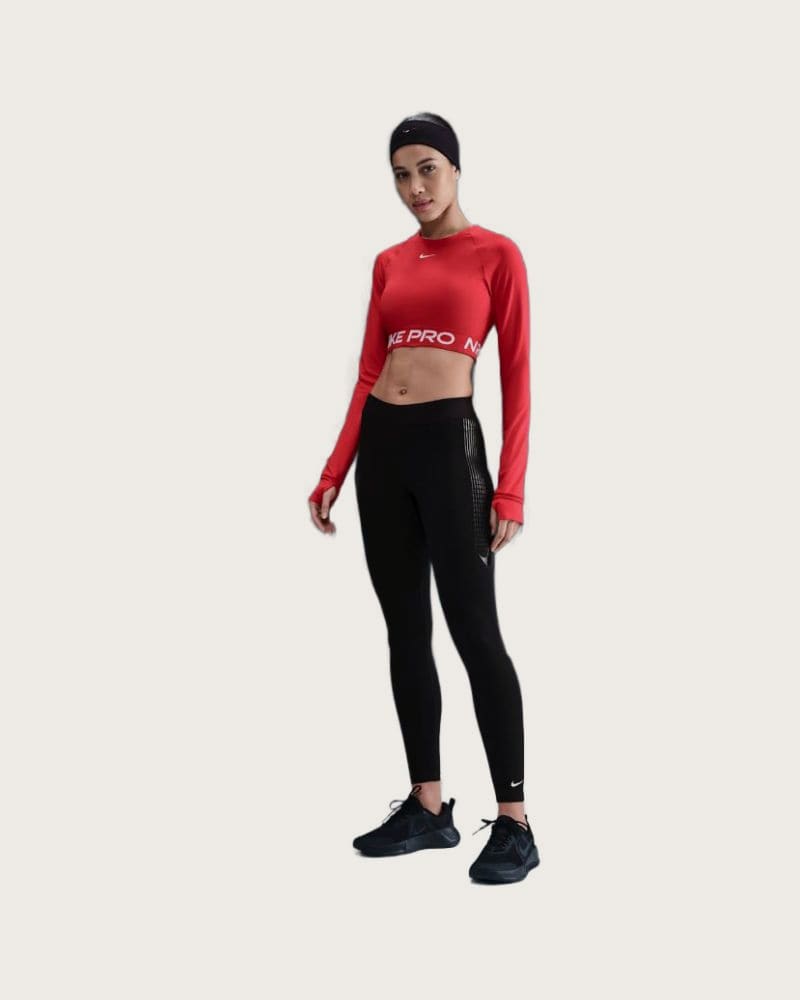 Dámske kompresné legíny NIKE W NP 365 MR TIGHT GG GRX BLACK WHITE – fotka 2
