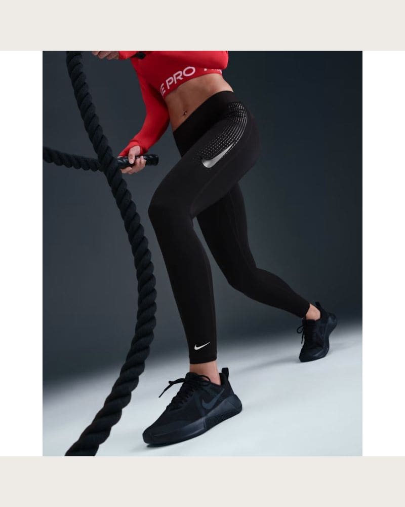 Dámske kompresné legíny NIKE W NP 365 MR TIGHT GG GRX BLACK WHITE – fotka 4