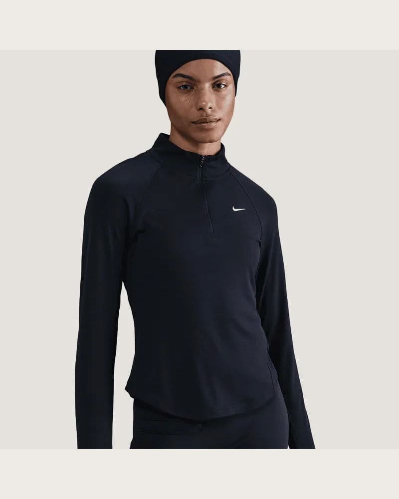 Dámska bežecká mikina s 1 2 zipsom NIKE W NK TEMPO SWSH HBR DF HZ TOP BLACK WHITE – fotka 2