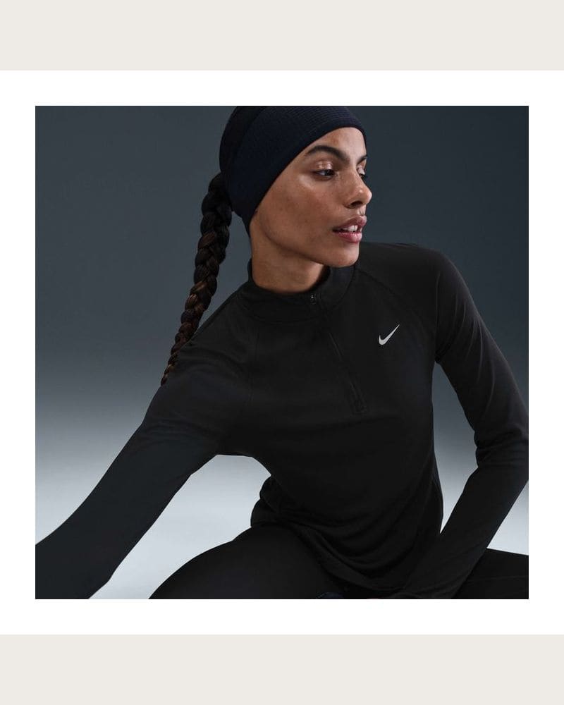 Dámska bežecká mikina s 1 2 zipsom NIKE W NK TEMPO SWSH HBR DF HZ TOP BLACK WHITE – fotka 4