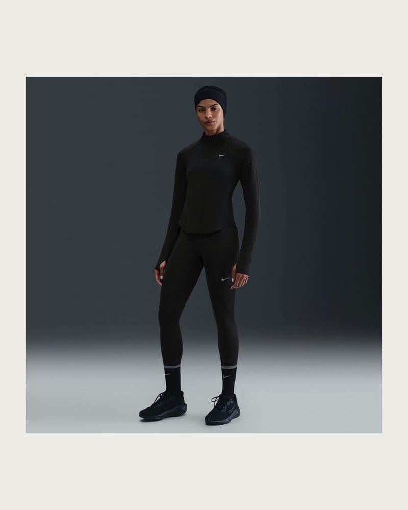 Dámska bežecká mikina s 1 2 zipsom NIKE W NK TEMPO SWSH HBR DF HZ TOP BLACK WHITE – fotka 5