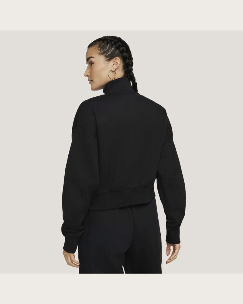 Dámska mikina s 1 2 zipsom NIKE W NSW PHNX FLC QZ CROP BLACK SAIL – fotka 3