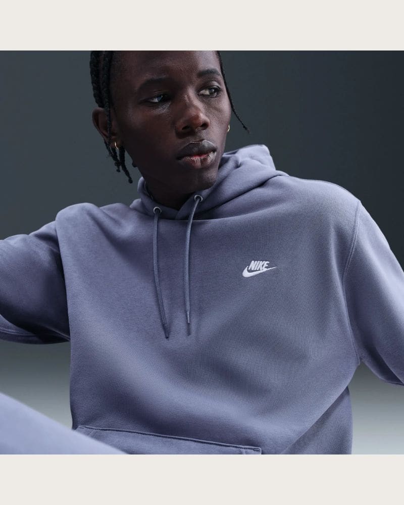 Pánska mikina s kapucňou NIKE M NK CLUB FT PO HOODIE WORLD INDIGO WORLD INDIGO WHITE – fotka 4
