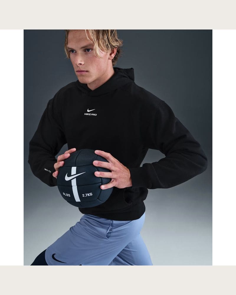 Pánska tréningová mikina s kapucňou NIKE PRO M NP DF NPT MIDLAYER HOODIE BLACK WHITE – fotka 3