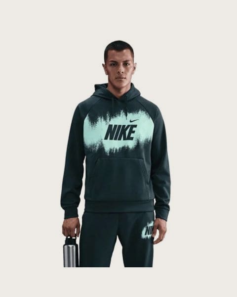Pánska zateplená tréningová mikina s kapucňou NIKE M NK TF FLEECE PO HD GFX SEAWEED