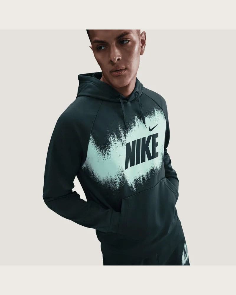 Pánska zateplená tréningová mikina s kapucňou NIKE M NK TF FLEECE PO HD GFX SEAWEED – fotka 4
