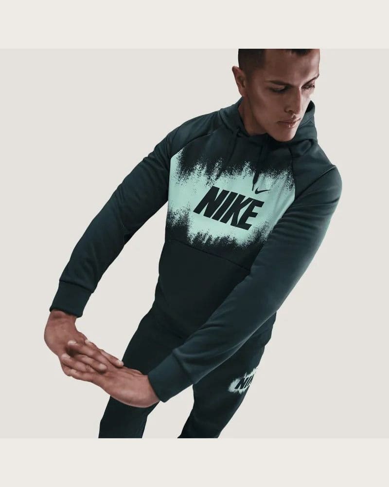 Pánska zateplená tréningová mikina s kapucňou NIKE M NK TF FLEECE PO HD GFX SEAWEED – fotka 5