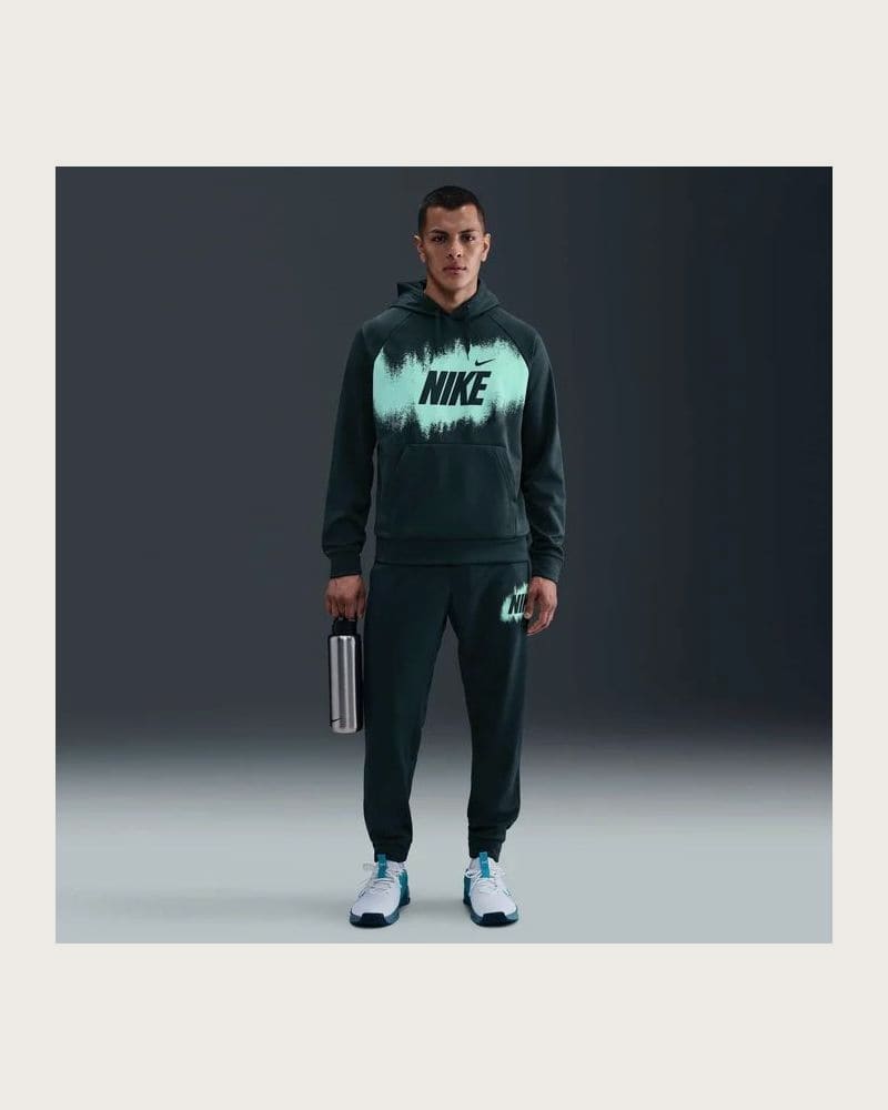 Pánska zateplená tréningová mikina s kapucňou NIKE M NK TF FLEECE PO HD GFX SEAWEED – fotka 7