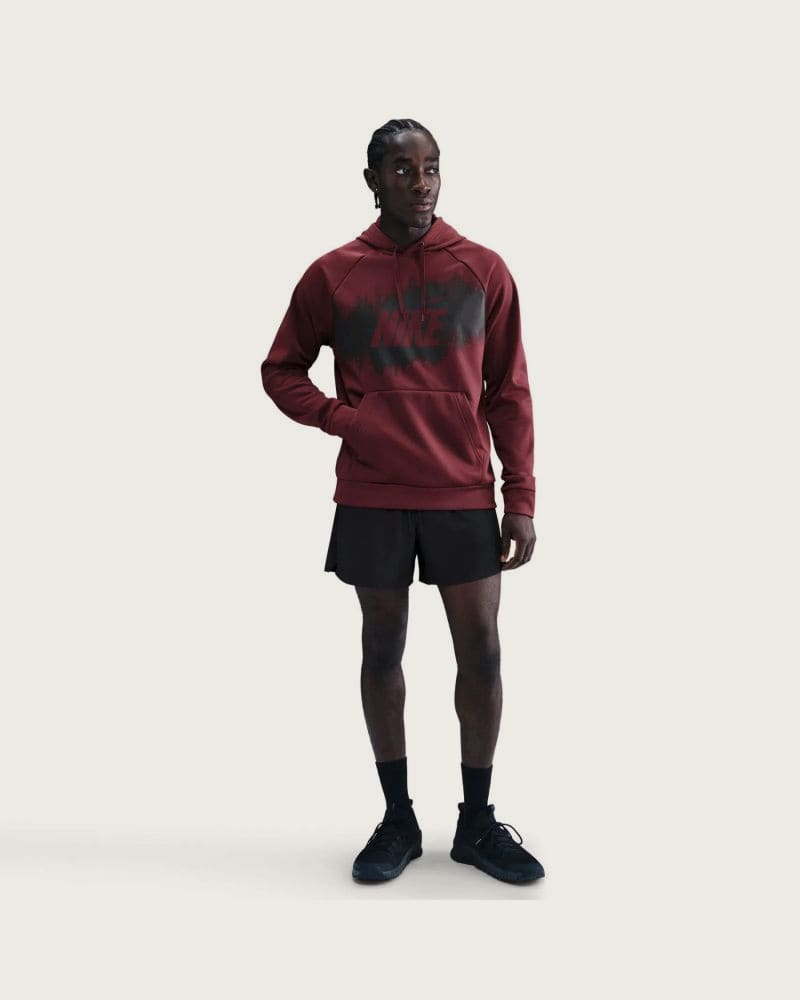 Pánska zateplená tréningová mikina s kapucňou NIKE M NK TF FLEECE PO HD GFX DARK TEAM RED – fotka 8