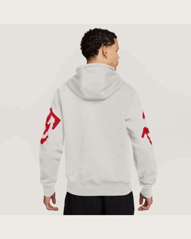 Pánska mikina s kapucňou NIKE M NK CLUB BB GX HDY NEO VAR WHITE UNIVERSITY RED – fotka 3