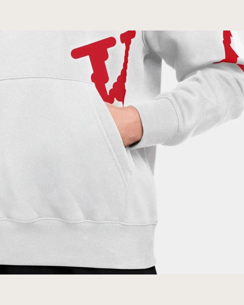 Pánska mikina s kapucňou NIKE M NK CLUB BB GX HDY NEO VAR WHITE UNIVERSITY RED – fotka 4
