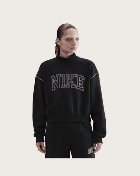 Dámska zateplená mikina NIKE W NSW PHNX FLC LOGO MOCK NECK BLACK