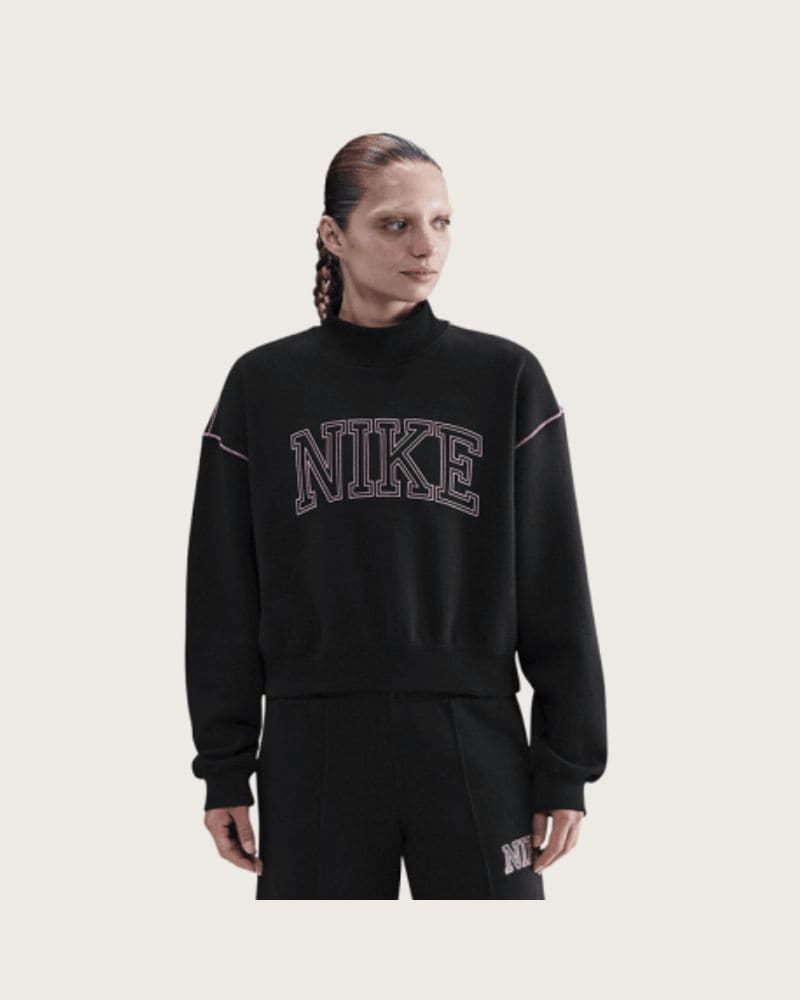 Dámska zateplená mikina NIKE W NSW PHNX FLC LOGO MOCK NECK BLACK