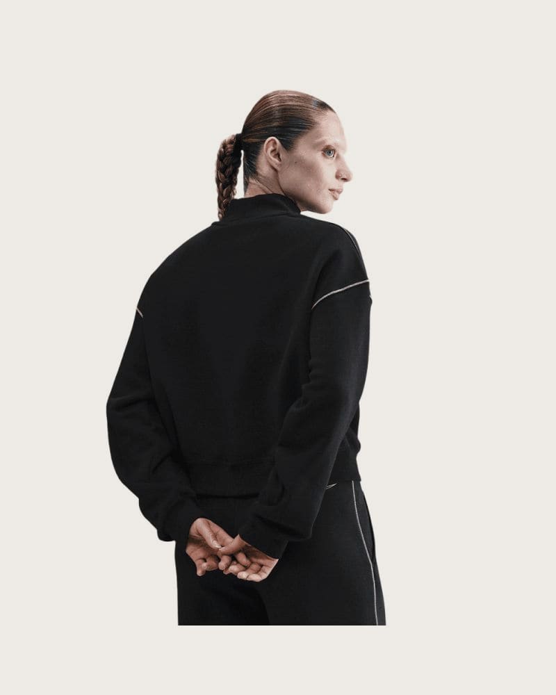 Dámska zateplená mikina NIKE W NSW PHNX FLC LOGO MOCK NECK BLACK – fotka 4