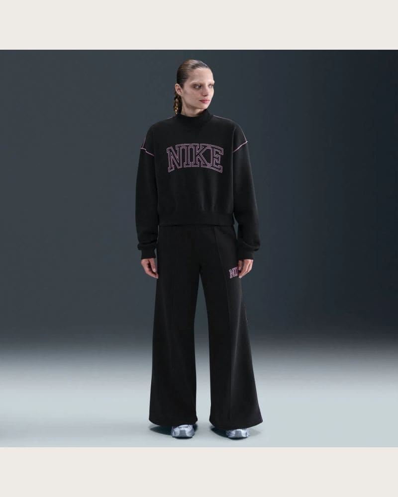 Dámska zateplená mikina NIKE W NSW PHNX FLC LOGO MOCK NECK BLACK – fotka 6
