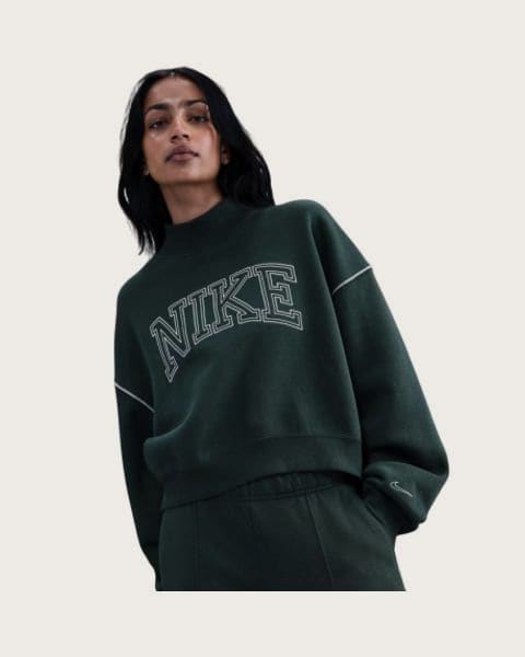 Dámska zateplená mikina NIKE W NSW PHNX FLC LOGO MOCK NECK SEAWEED