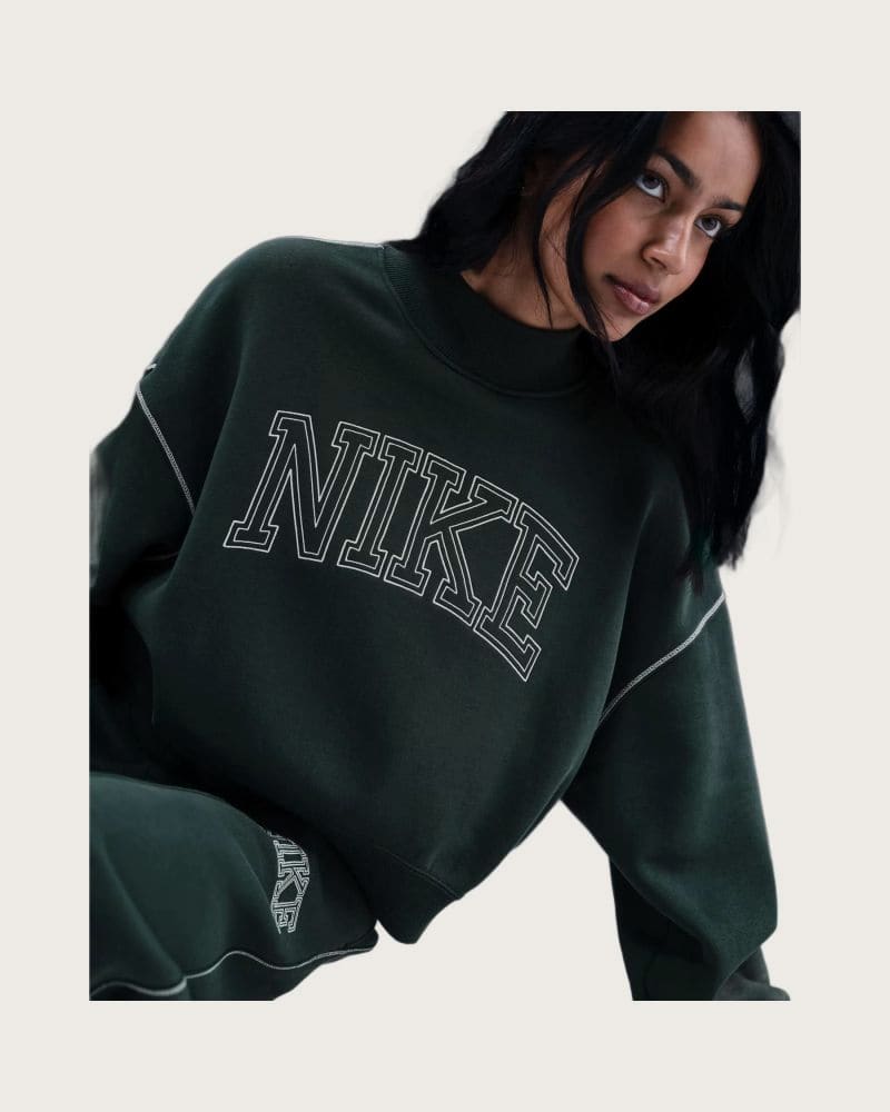 Dámska zateplená mikina NIKE W NSW PHNX FLC LOGO MOCK NECK SEAWEED – fotka 2