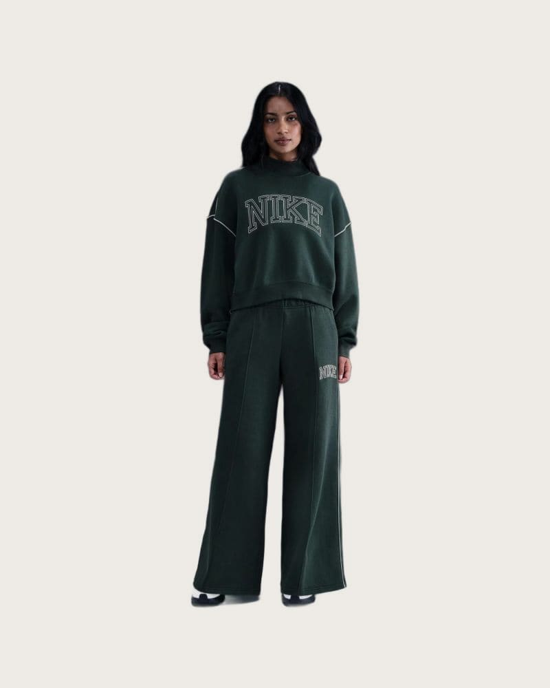 Dámska zateplená mikina NIKE W NSW PHNX FLC LOGO MOCK NECK SEAWEED – fotka 4