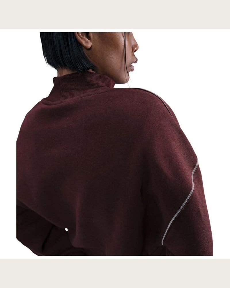 Dámska zateplená mikina NIKE W NSW PHNX FLC LOGO MOCK NECK BURGUNDY CRUSH – fotka 4