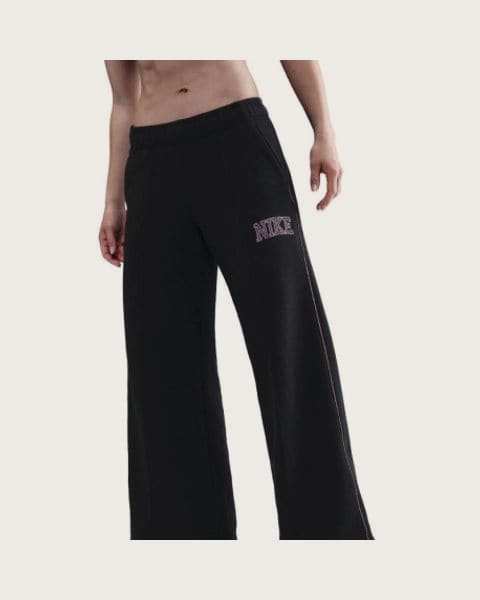 Dámske tepláky NIKE W NSW PHNX FLC LOGO WIDE LEG BLACK