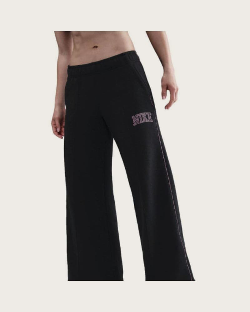 Dámske tepláky NIKE W NSW PHNX FLC LOGO WIDE LEG BLACK