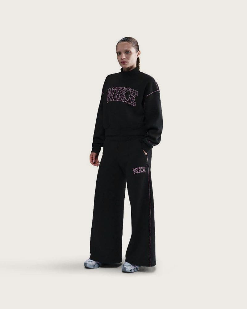 Dámske tepláky NIKE W NSW PHNX FLC LOGO WIDE LEG BLACK – fotka 2