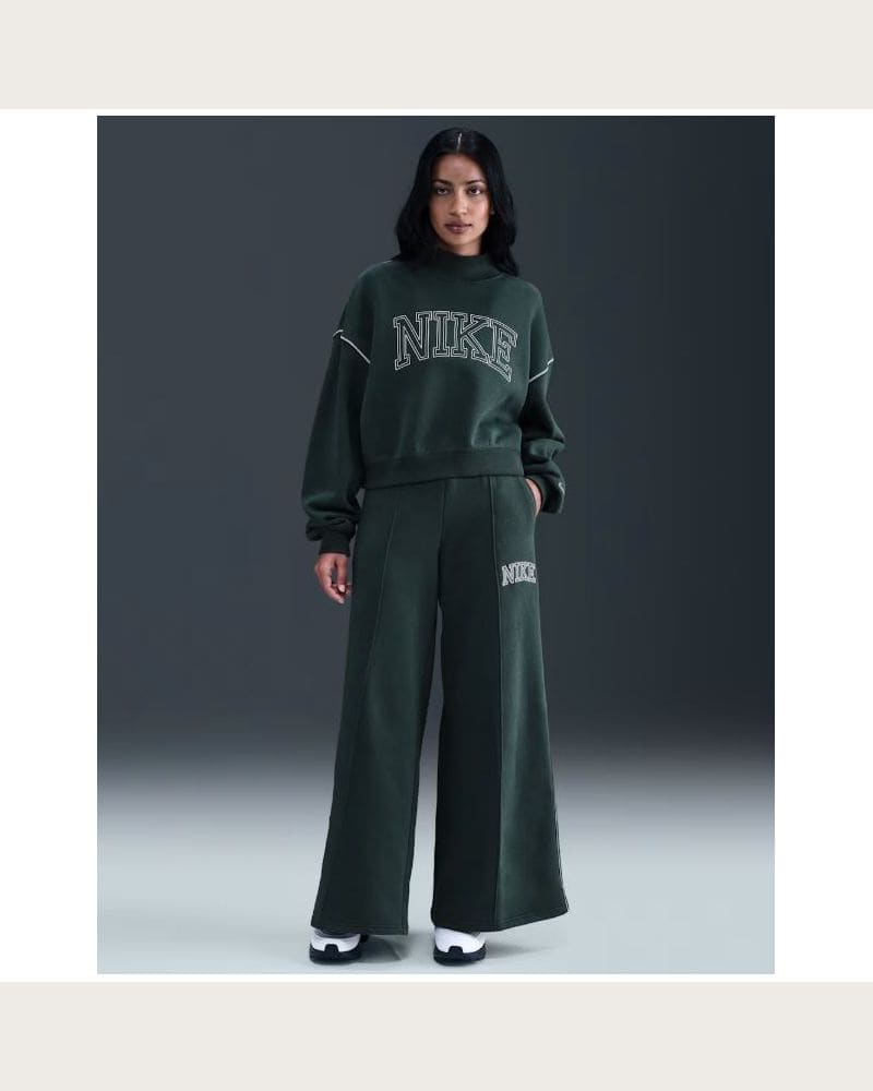 Dámske tepláky NIKE W NSW PHNX FLC LOGO WIDE LEG SEAWEED – fotka 2