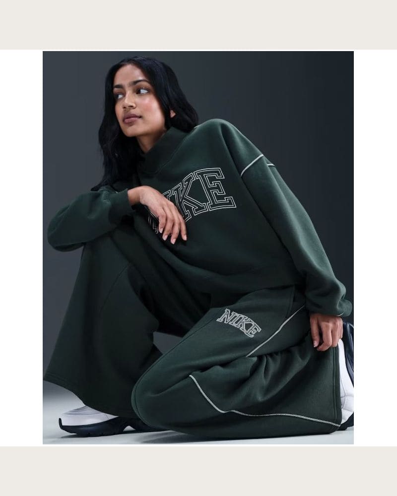 Dámske tepláky NIKE W NSW PHNX FLC LOGO WIDE LEG SEAWEED – fotka 4