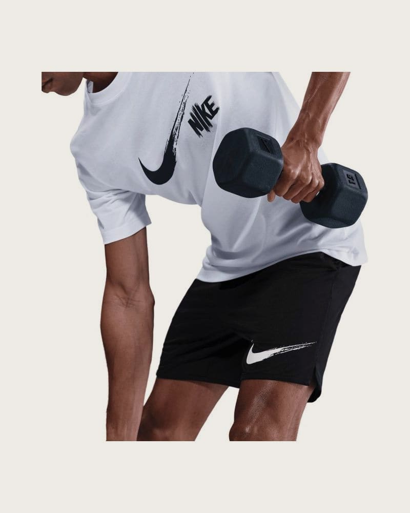 Pánske teplákové kraťasy NIKE M NK DF TOTALITY KNIT 7IN UL G BLACK WHITE – fotka 5