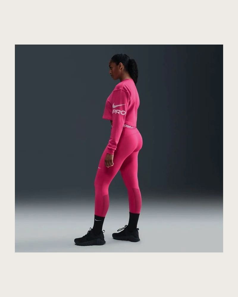 Dámska tréningová mikina NIKE W NP DF FLC CREW TT GRX RUSH PINK PINK FOAM WHITE – fotka 5
