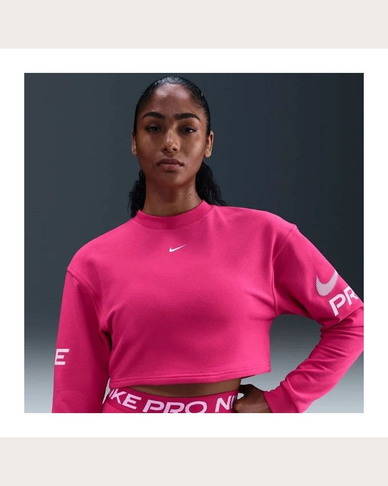 Dámska tréningová mikina NIKE W NP DF FLC CREW TT GRX RUSH PINK PINK FOAM WHITE – fotka 6