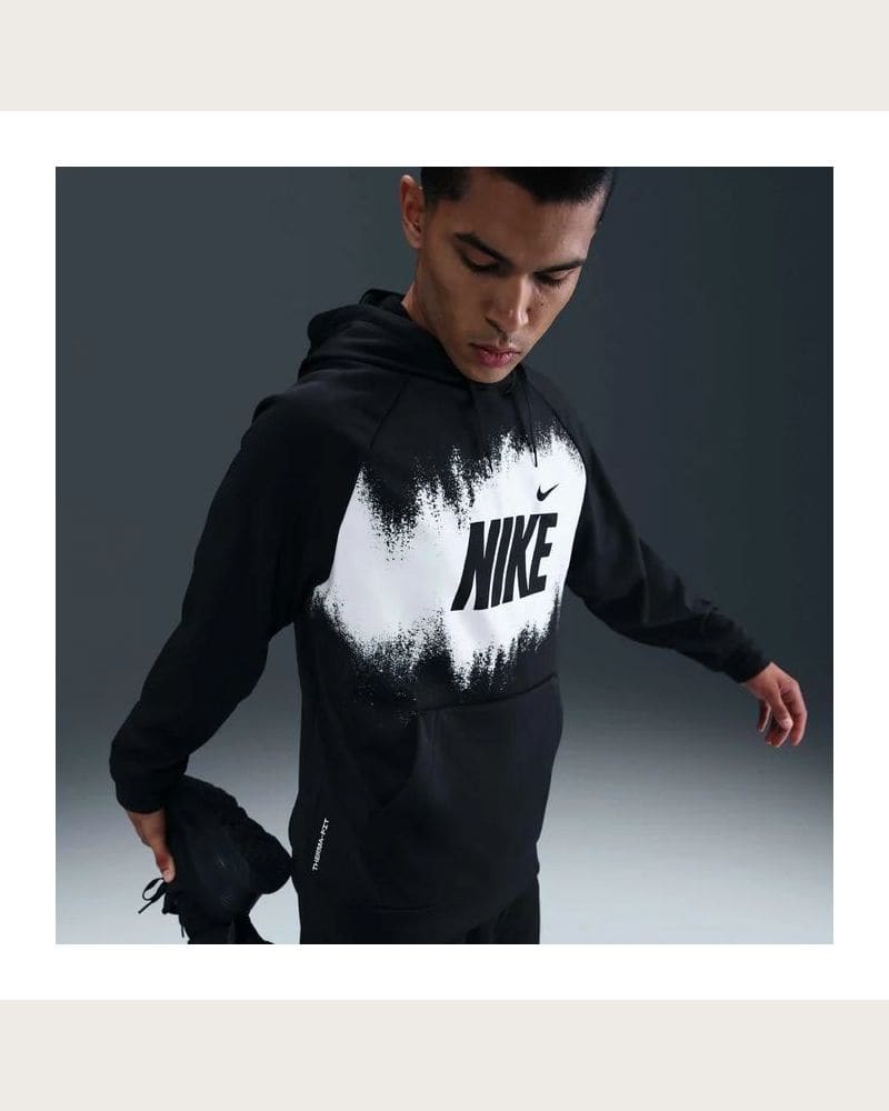 Pánska zateplená tréningová mikina s kapucňou NIKE M NK TF FLEECE PO HD GFX BLACK – fotka 7