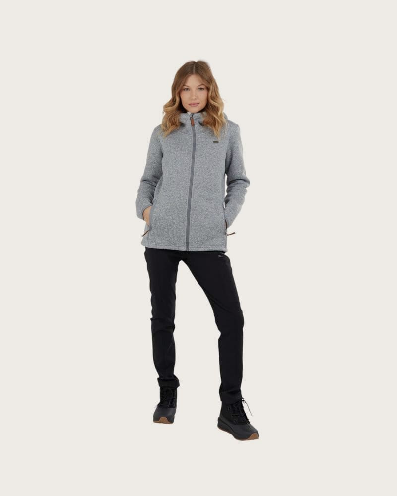 Dámska zateplená mikina so zipsom FUNDANGO Ara Fleece Jacket-745- grey heather – fotka 3