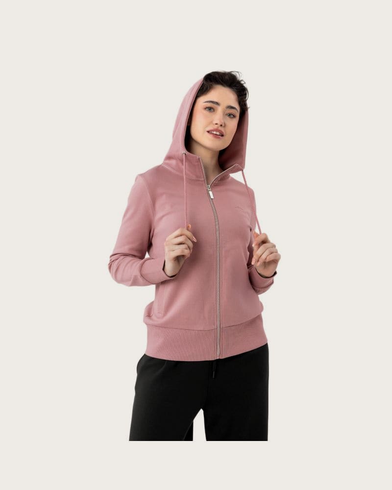 Dámska mikina so zipsom VOLCANO B-ALEXA-PINK – fotka 2