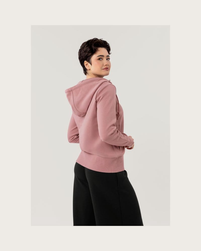 Dámska mikina so zipsom VOLCANO B-ALEXA-PINK – fotka 3