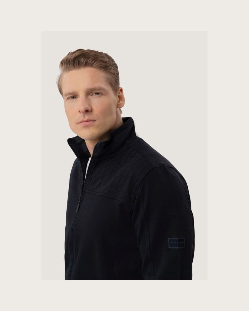 Pánska mikina so zipsom VOLCANO B-BERRT-NAVY – fotka 2