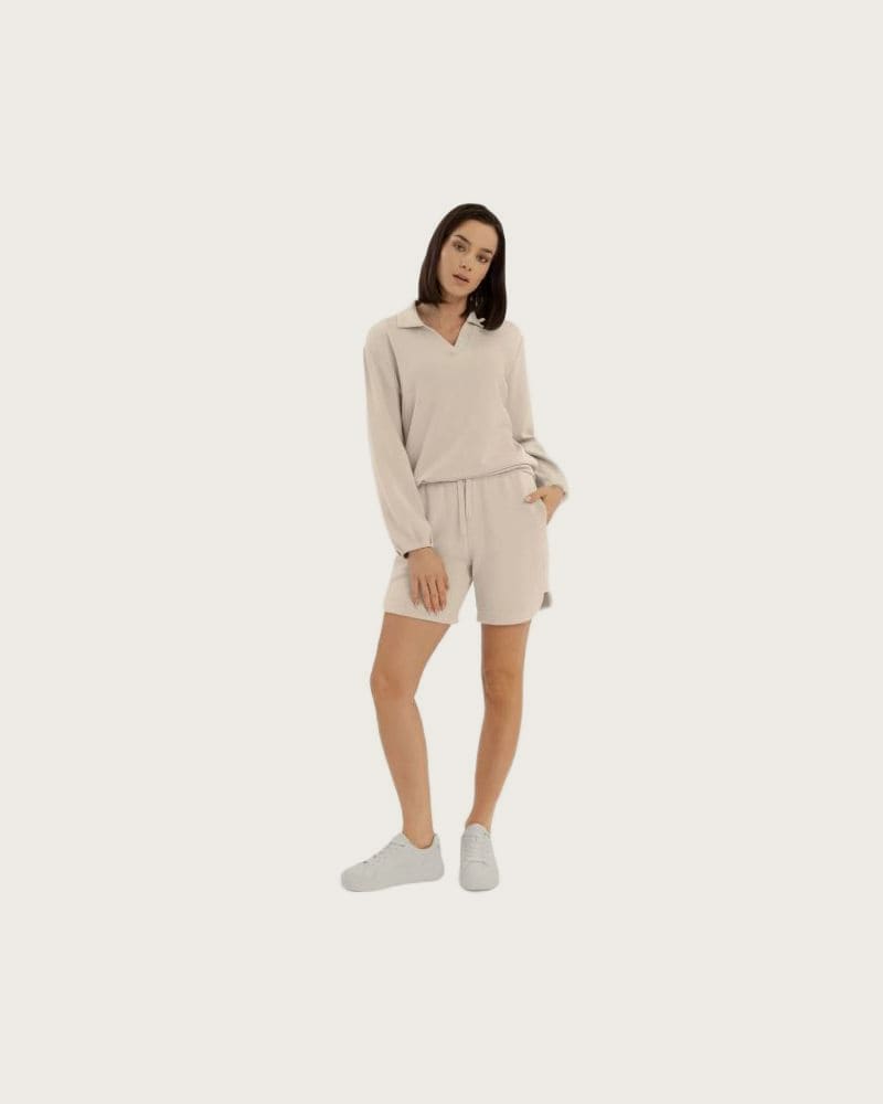 Dámske teplákové kraťasy VOLCANO M-LULI-BEIGE – fotka 3