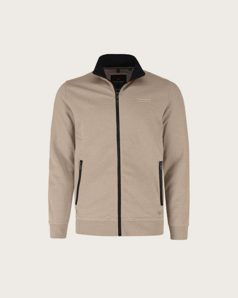 Pánska mikina so zipsom VOLCANO B-MONTERO-BEIGE – fotka 5