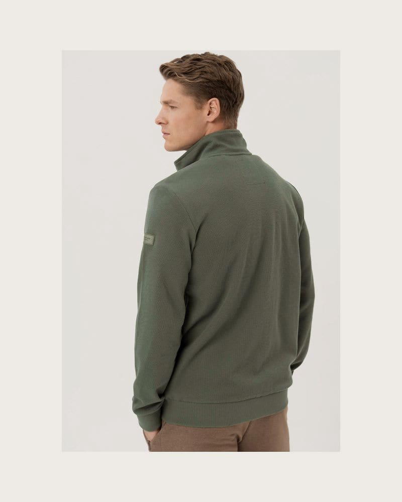 Pánska mikina so zipsom VOLCANO B-GULF-KHAKI – fotka 2