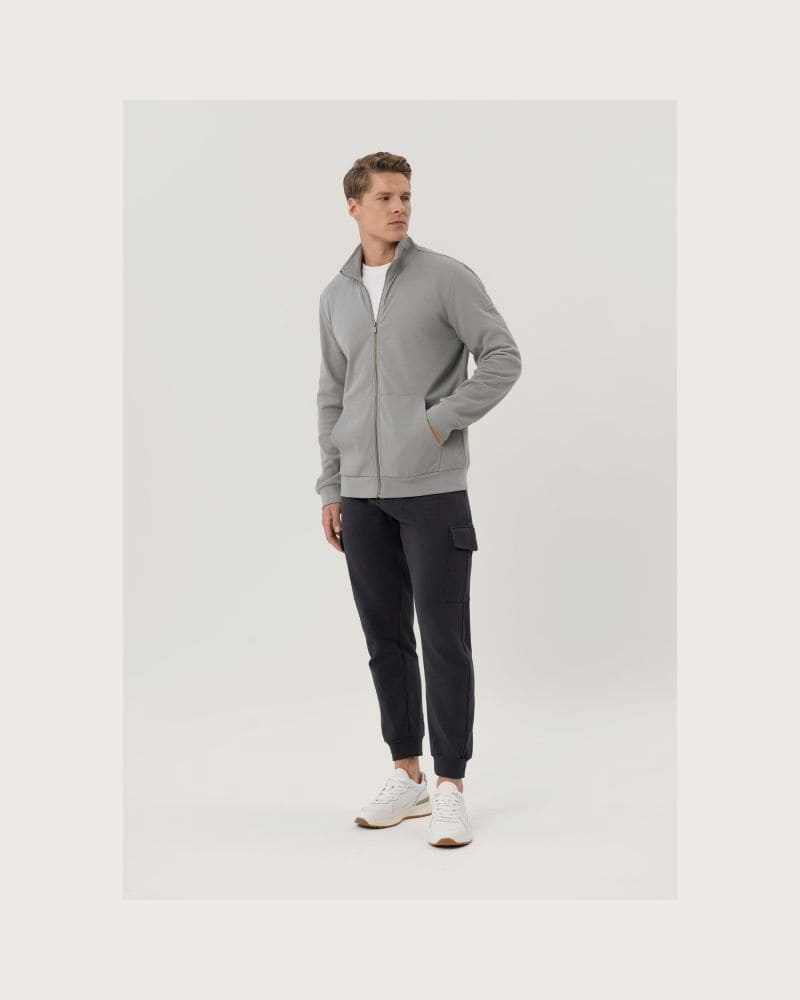 Pánska mikina so zipsom VOLCANO B-GULF-GREY – fotka 3